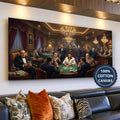 Dark Charcoal Grey Gangster Casino Scene Canvas Wall Art