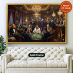 Dark Charcoal Grey Gangster Casino Scene Canvas Wall Art