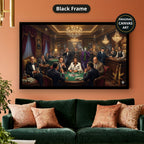 Dark Charcoal Grey Gangster Casino Scene Canvas Wall Art