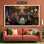 Dark Charcoal Grey Gangster Casino Scene Canvas Wall Art
