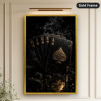 Vintage Playing Cards With Spade Canvas Wall Art, Large Vertical