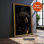 Vintage Playing Cards With Spade Canvas Wall Art, Large Vertical