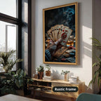 Playing Cards Fan In Smoky Casino Canvas Wall Art, Large Vertical
