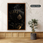 Vintage Playing Cards With Spade Canvas Wall Art, Large Vertical