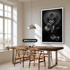 Faceless Man Holding Hat In Suit Canvas Wall Art, Large Vertical
