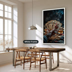 Playing Cards Fan In Smoky Casino Canvas Wall Art, Large Vertical
