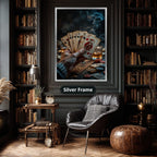 Playing Cards Fan In Smoky Casino Canvas Wall Art, Large Vertical