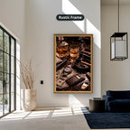 Whiskey Cigar And Luxury Desk Canvas Wall Art, Large Vertical
