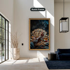 Playing Cards Fan In Smoky Casino Canvas Wall Art, Large Vertical