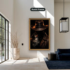 Mysterious Cowboy With Cigar Smoke Canvas Wall Art, Large Vertical
