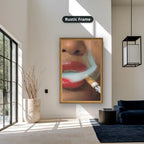Woman Smoking Cigarette Close Up Canvas Wall Art, Large Vertical