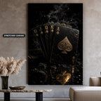 Vintage Playing Cards With Spade Canvas Wall Art, Large Vertical