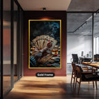 Playing Cards Fan In Smoky Casino Canvas Wall Art, Large Vertical