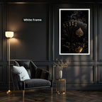 Vintage Playing Cards With Spade Canvas Wall Art, Large Vertical
