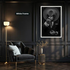 Faceless Man Holding Hat In Suit Canvas Wall Art, Large Vertical