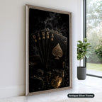 Vintage Playing Cards With Spade Canvas Wall Art, Large Vertical