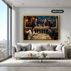 Gangster Canvas Wall Art, Mafia Themed Wall Decor, Chess Game Artwork