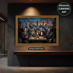 Mafia Dinner Scene Canvas Wall Art, Urban Skyline Wall Decor