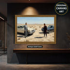 Gangster Canvas Wall Art, Mafia Scene Artwork, Vintage Cars Landscape