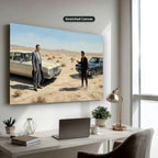 Gangster Canvas Wall Art, Mafia Scene Artwork, Vintage Cars Landscape