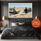 Gangster Canvas Wall Art, Mafia Scene Artwork, Vintage Cars Landscape