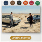 Gangster Canvas Wall Art, Mafia Scene Artwork, Vintage Cars Landscape