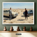 Gangster Canvas Wall Art, Mafia Scene Artwork, Vintage Cars Landscape