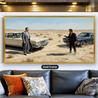 Gangster Canvas Wall Art, Mafia Scene Artwork, Vintage Cars Landscape