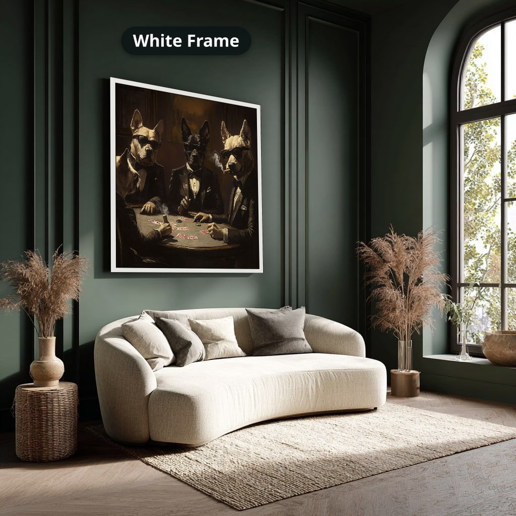 Dogs Playing Poker In Suits Canvas Wall Art, Ready To Hang