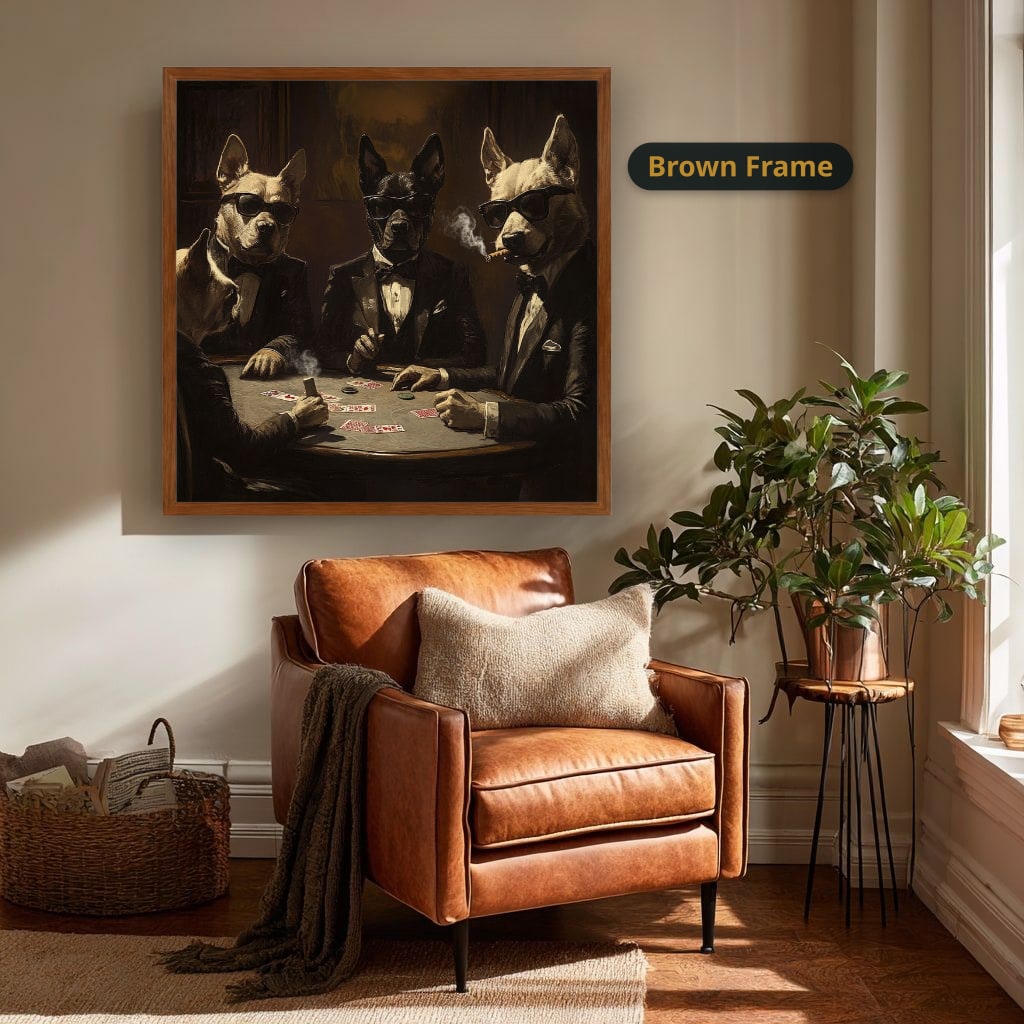 Dogs Playing Poker In Suits Canvas Wall Art, Ready To Hang