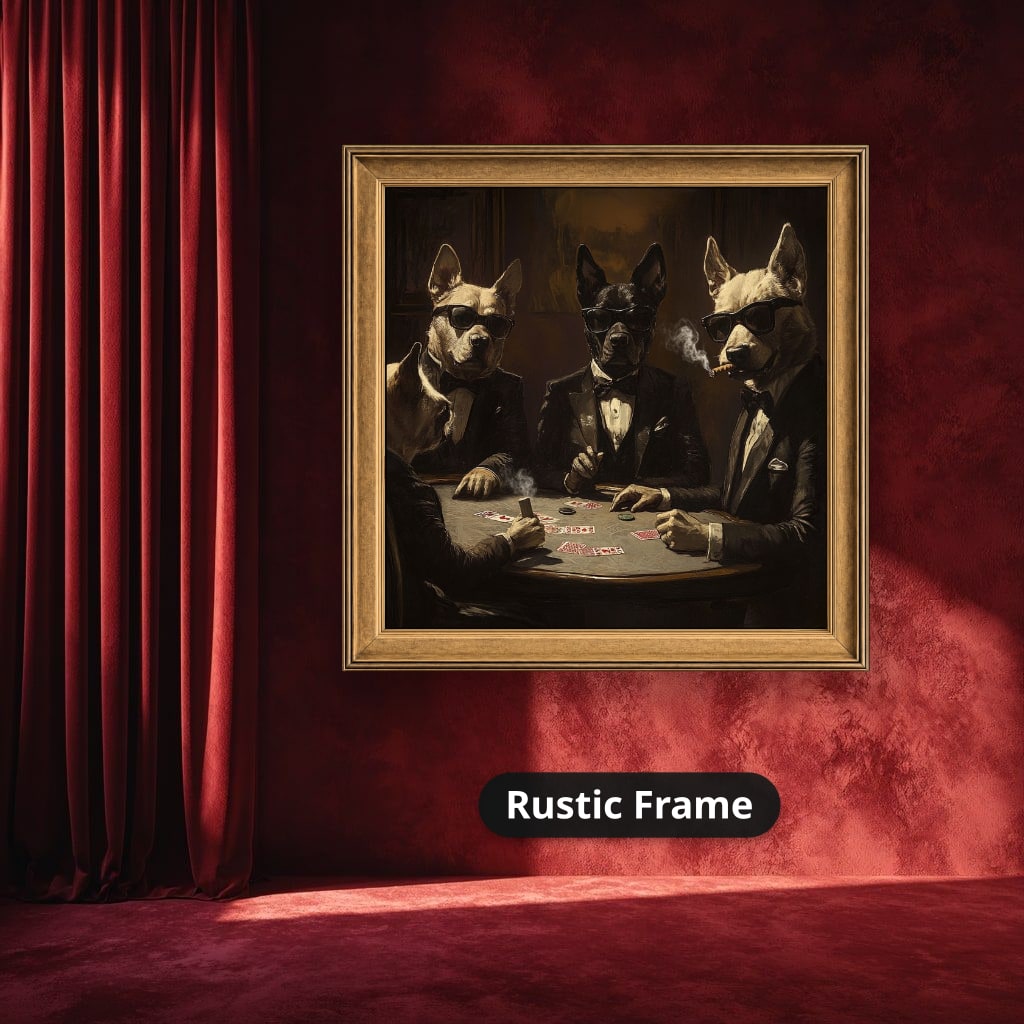 Dogs Playing Poker In Suits Canvas Wall Art, Ready To Hang