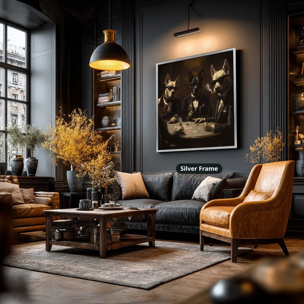 Dogs Playing Poker In Suits Canvas Wall Art, Ready To Hang