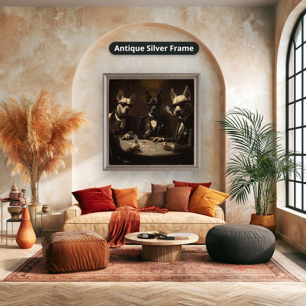 Dogs Playing Poker In Suits Canvas Wall Art, Ready To Hang