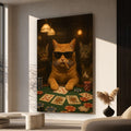 Poker Playing Cats At Casino Canvas Wall Art, Large Vertical