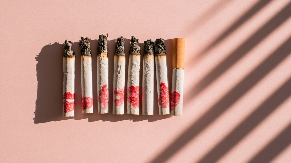 Cigarettes With Red Lipstick Marks Canvas Wall Art