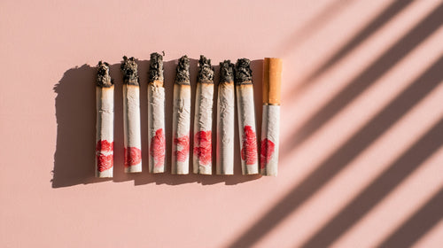 Cigarettes With Red Lipstick Marks Canvas Wall Art