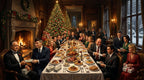 Gangster Mafia Canvas Wall Art, Holiday Dinner Scene